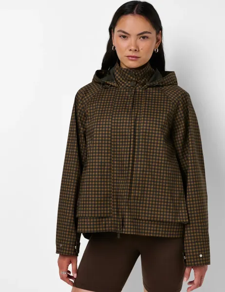 Sweaty Betty Motion Waterproof Cropped Parka Brown Mix