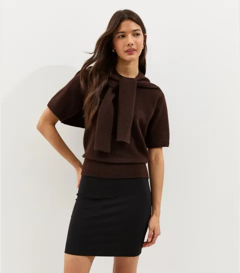 Women's Black Stretchy Tube Mini Skirt
