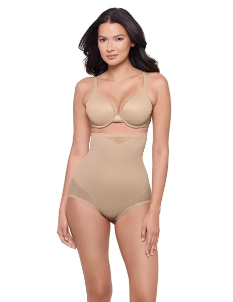 Miraclesuit Sexy Sheer Firm Control Sheer High-Waisted Shaping Knickers Beige