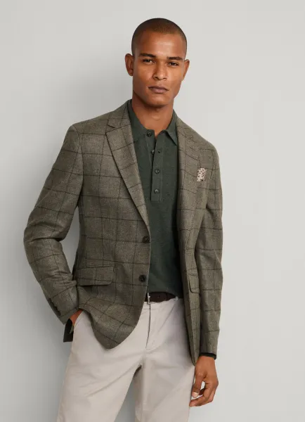 Wool Windowpane Blazer