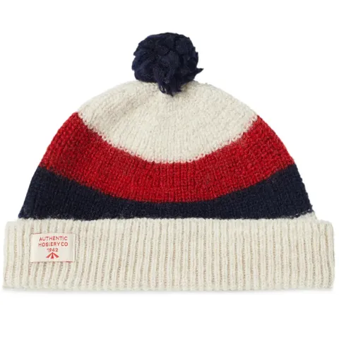 Striped Pom Pom Beanie