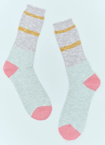 Slub Two Stripes Crew Socks