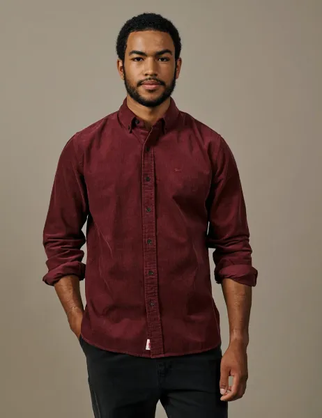 Aubin Regular Fit Pure Cotton Corduroy Shirt