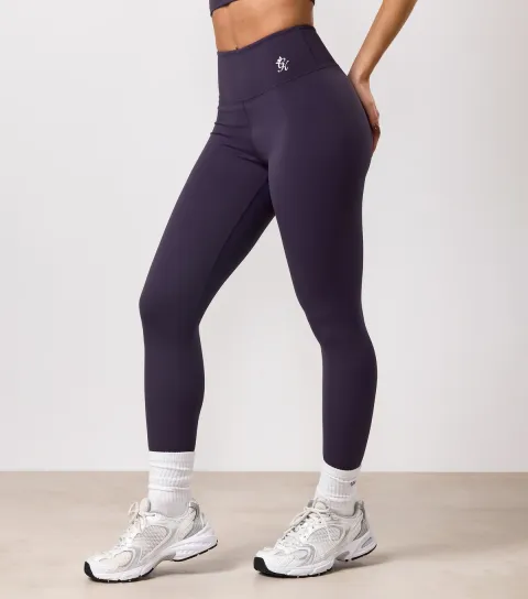 Women's Dark Purple Logo Leggings