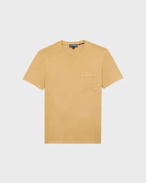 Vilebrequin Men Solid Cotton T-shirt Natural Colors
