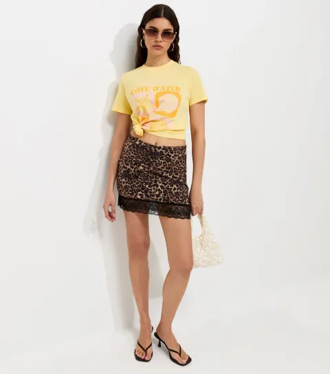 Women's Light Yellow Cotton Côte d'Azur Relaxed Fit T-Shirt