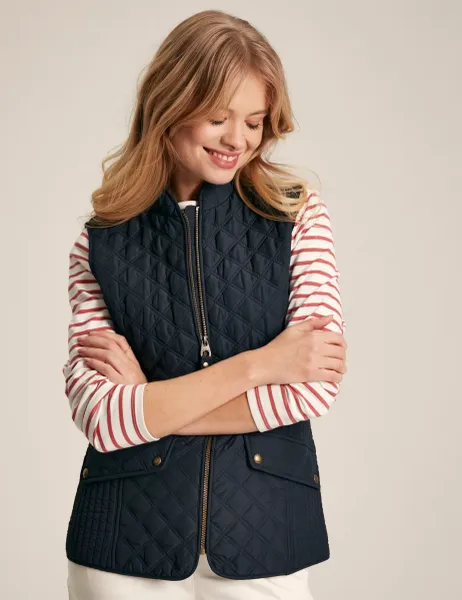 Joules Textured Quilted Gilet Navy