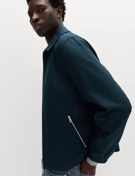 Marks & Spencer Pure Cotton Harrington Jacket Dark Ink