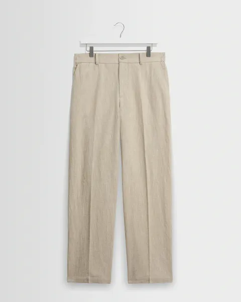 Bayham - Natural Linen-Cotton Relaxed Fit Trousers