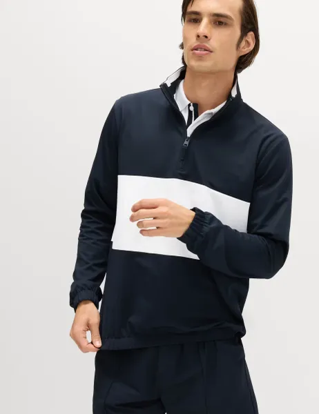 Goodmove Club Sport Colour Block Half Zip Sweatshirt Navy