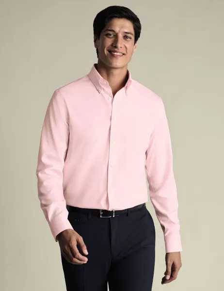 Charles Tyrwhitt Slim Fit Non Iron Pure Cotton Oxford Shirt Light Pink