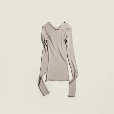 Silk crew-neck sweater