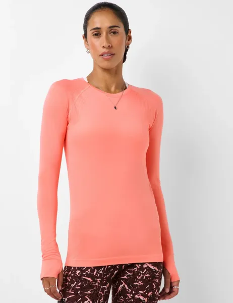 Sweaty Betty Seamless Round Neck Fitted Top Pink
