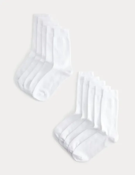 Marks & Spencer 10 Pack Cool & Fresh Cotton Rich Socks White