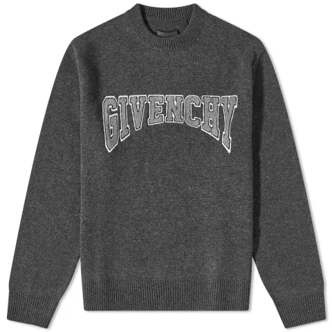 Embroidered College Logo Crew Knit