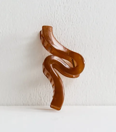 Burnt Orange Squiggle Hair Claw Clip