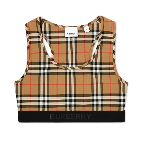 Checked Sports Crop Top