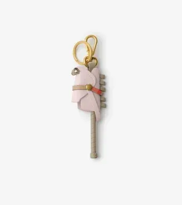 Leather Hobby Horse Charm in Cameo pink
