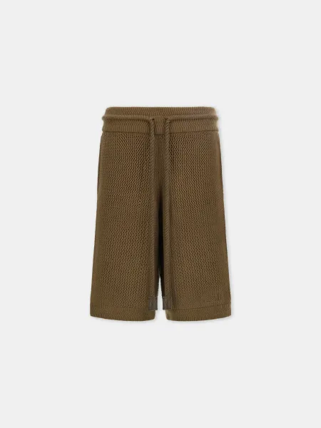 CROCHET MESH SHORT - Espresso