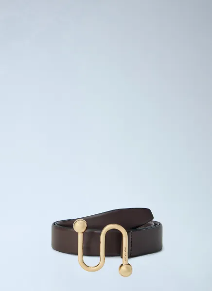 Sportmax Hook Buckle Leather Belt