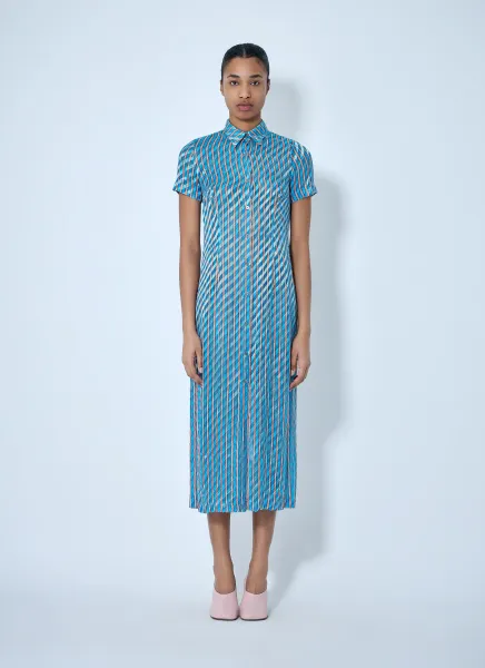 Striped Midi Shirt Dress