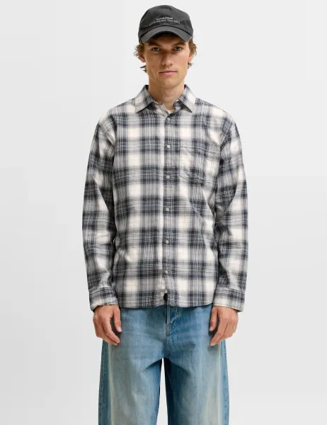 Jack & Jones Pure Cotton Checked Shirt Blue Mix