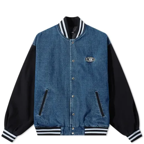 Washed Denim Baseball Jacket