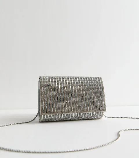 Silver Sparkle Clutch Bag