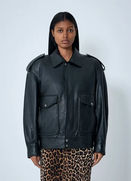 Grained Leather Jacket