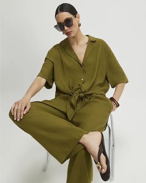 River Island Linen Blend Short Sleeve Shirt