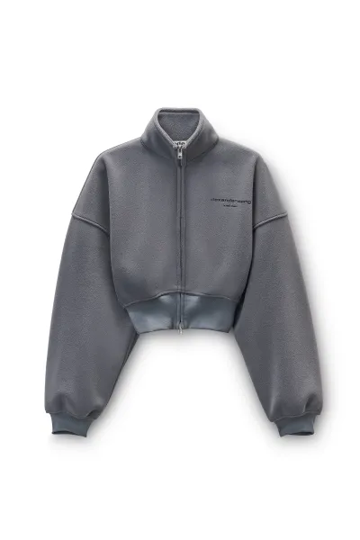 Grey Fleece Cropped Pullover