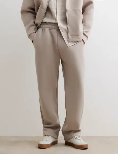 River Island Elasticated Waist Cotton Blend Joggers Stone