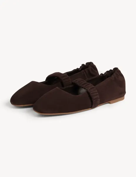 Hobbs Leather Ballet Pumps Brown