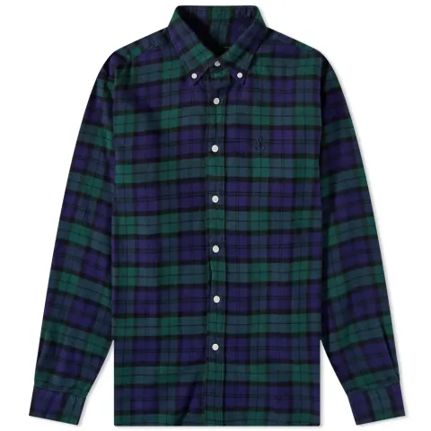 SOPHNET. Flannel Check Button Down Shirt