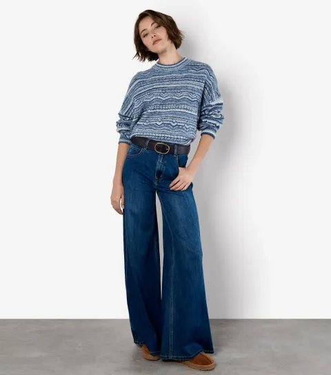 Apricot Women's Blue Space Dye Jumper