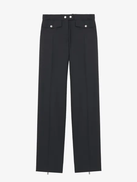 Straight Leg Trousers with Zip