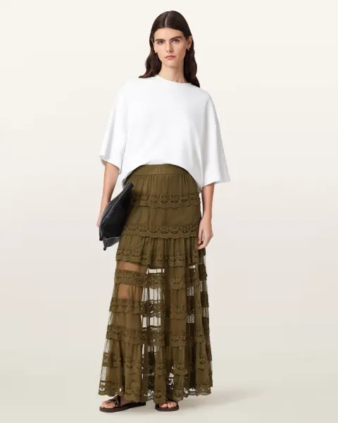 Maggie Tiered Lace Maxi Skirt
