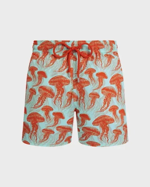 Vilebrequin Men Stretch Short Swim Shorts Jellyfish Dance