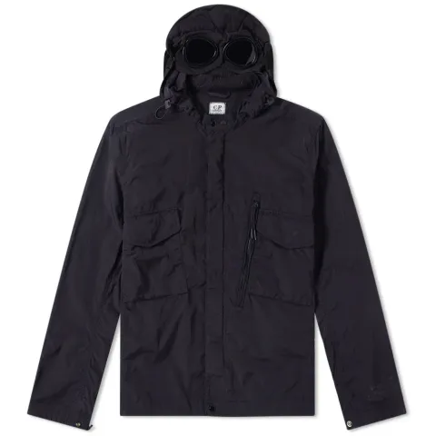 Chrome Goggle Hooded Shirt Jacket