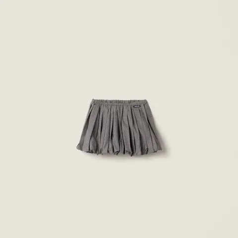 Pleated gingham check skirt