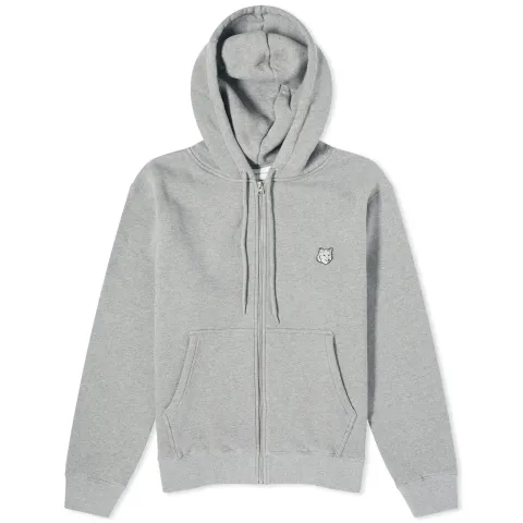 Bold Fox Head Patch Zip Hoodie