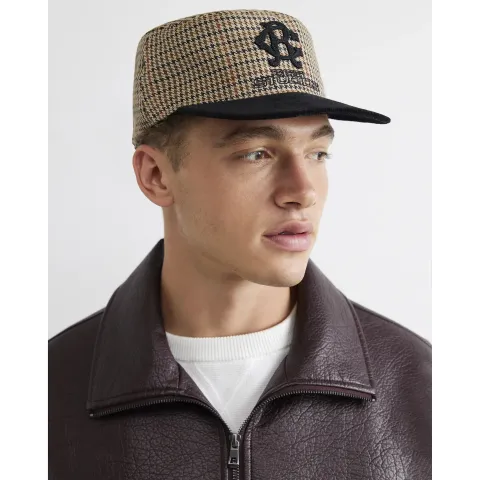 River Island Black Puppytooth Cap