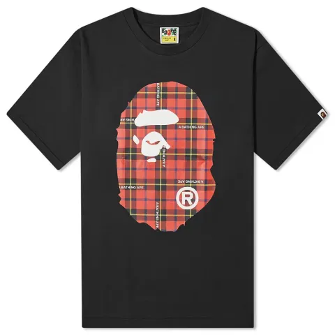 BAPE Logo Check Big Ape Head T-Shirt