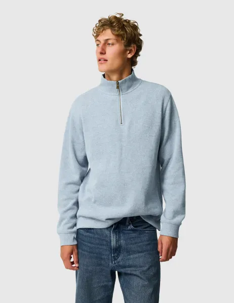 Rodd & Gunn Alton Ave Pure Cotton Half Zip Sweatshirt Bright Blue