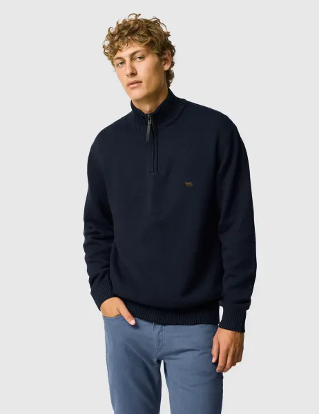 Rodd & Gunn Merrick Bay Pure Cotton Half Zip Jumper Royal Blue
