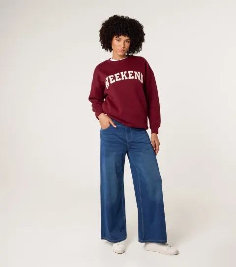 Women's Blue Elasticated Waist Jeans