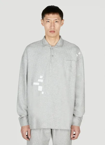 Long Sleeve Knit Polo Top