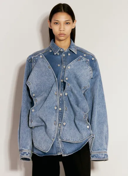 Snap-Off Denim Shirt