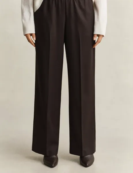 Gant Wool Blend Wide Leg Trousers