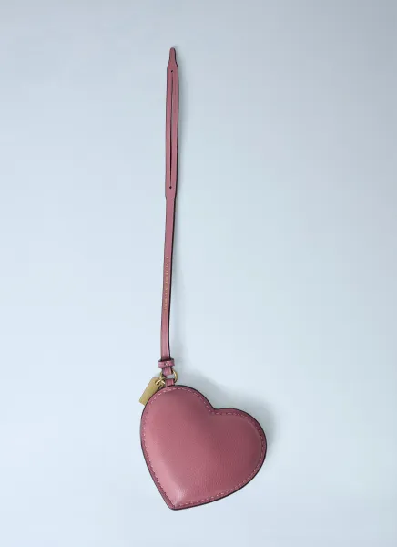 Heart-Shaped Leather Bag Charm